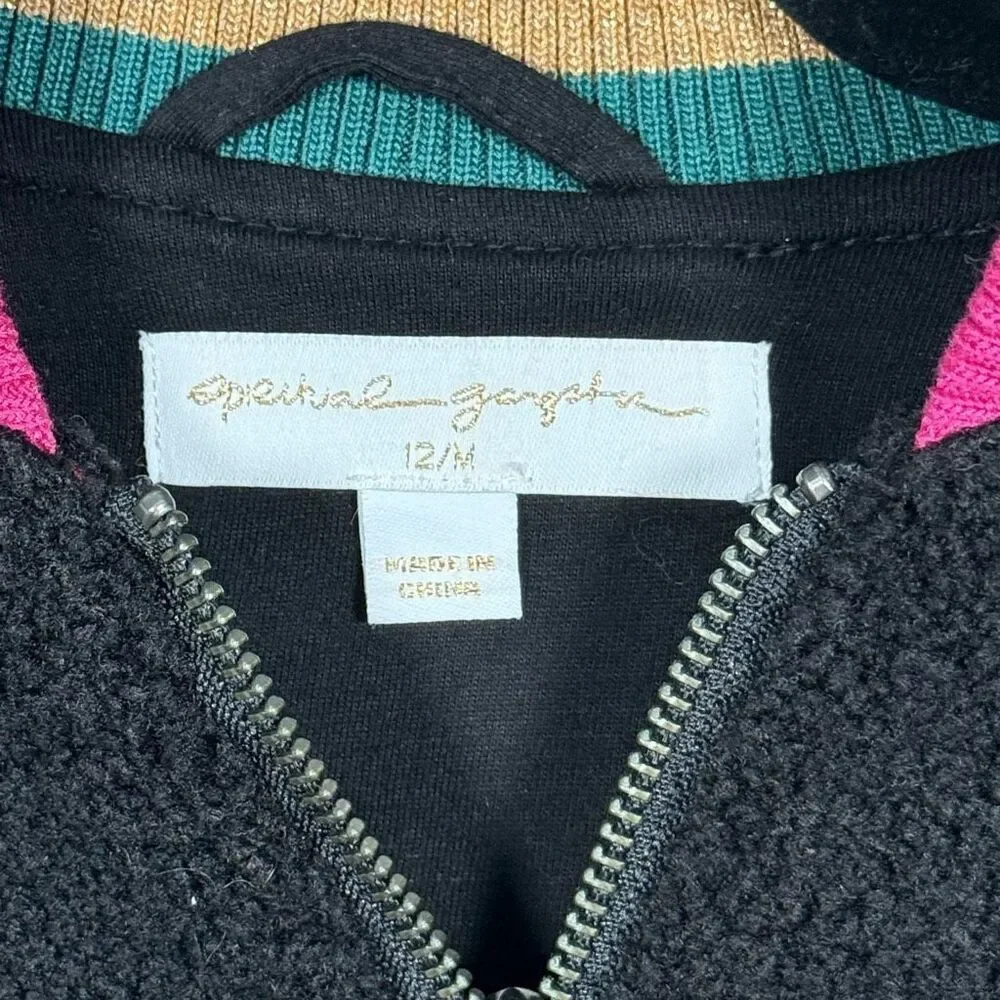 Spiritual Gangster‎ Girls LOVED Furry Bomber Jacket Girls M (12) Black NWT